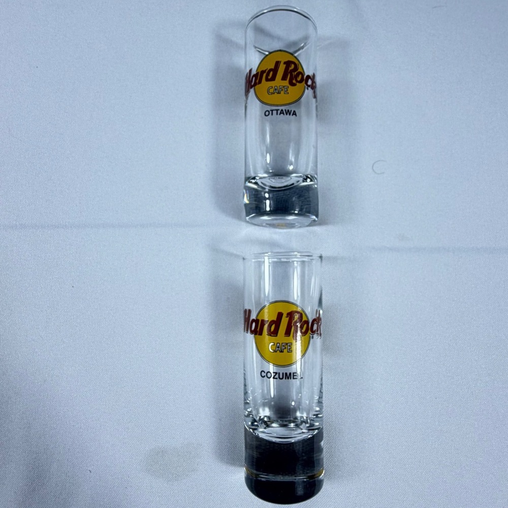 Hard Rock Cafe Shot Glass Set of 4 Las Vegas New York Ottawa Cozumel Souvenir - Picture 3 of 4